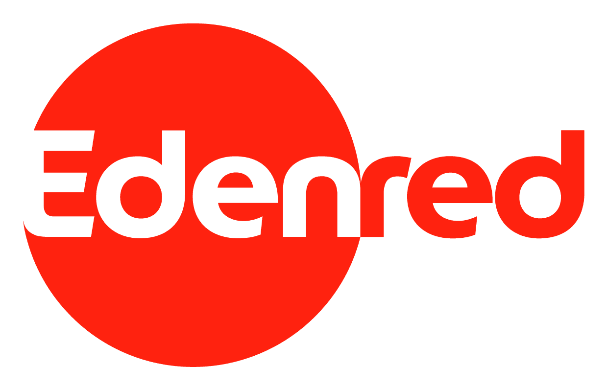 Logo Edenred: cerchio rosso con testo verde
